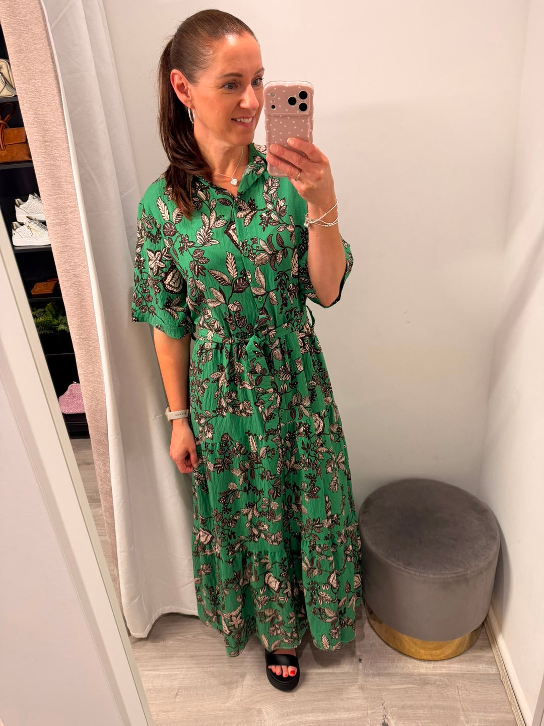 Rosalía Shirt Dress - Green Floral