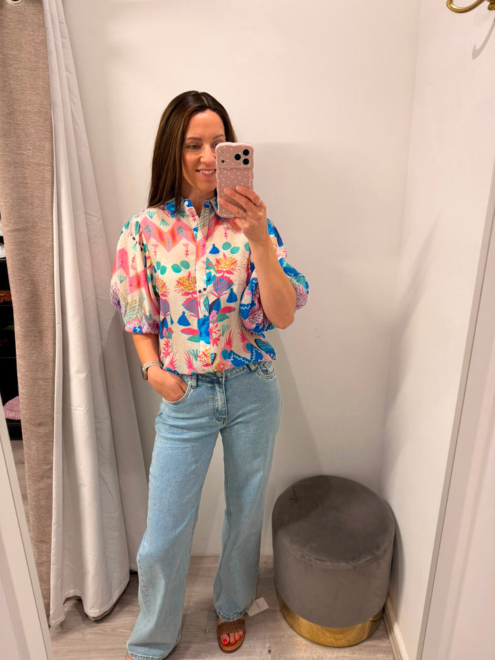 Elena Blouse - Ocean Haze