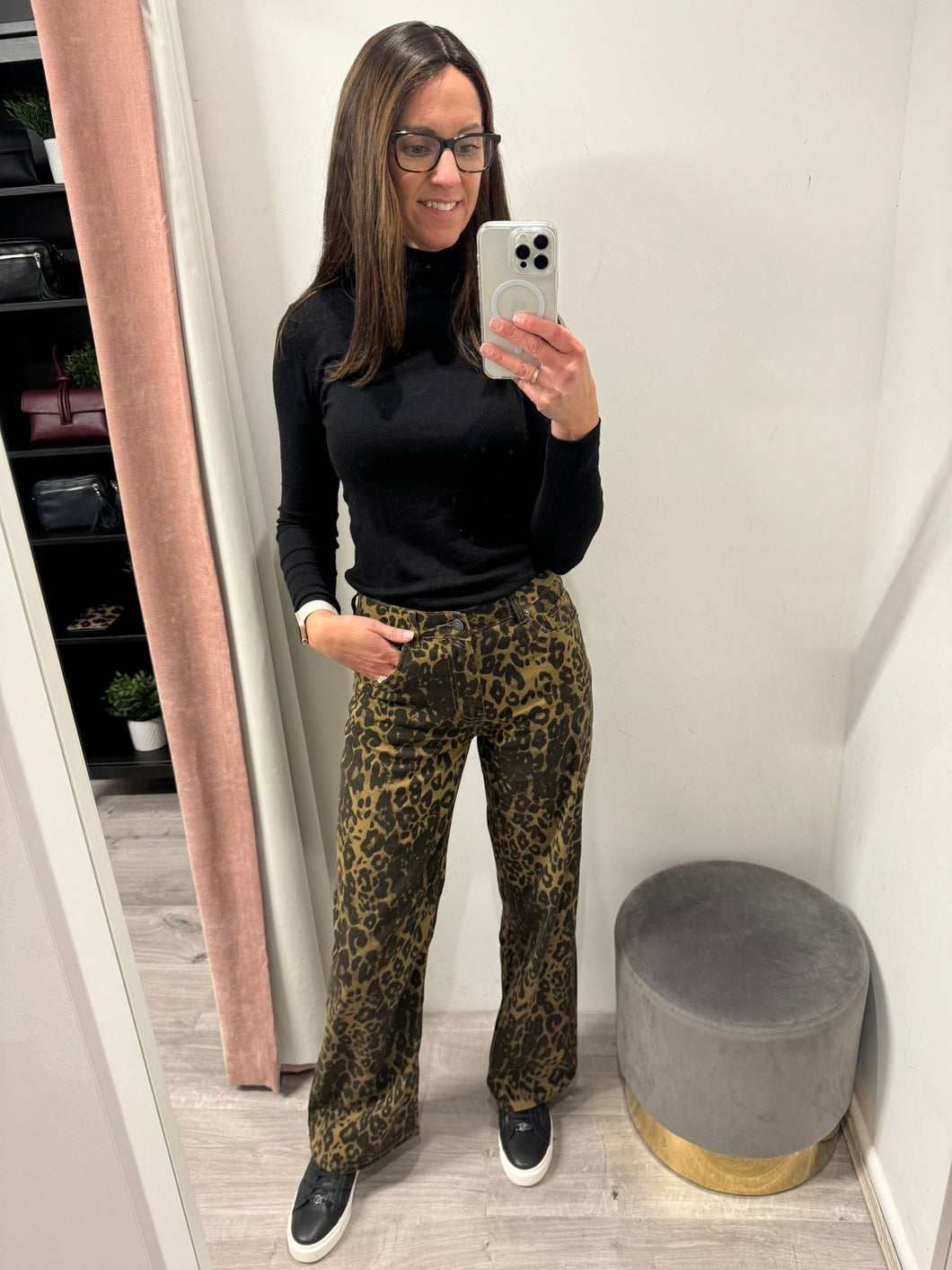 Toxik Leopard Wide Leg Jeans