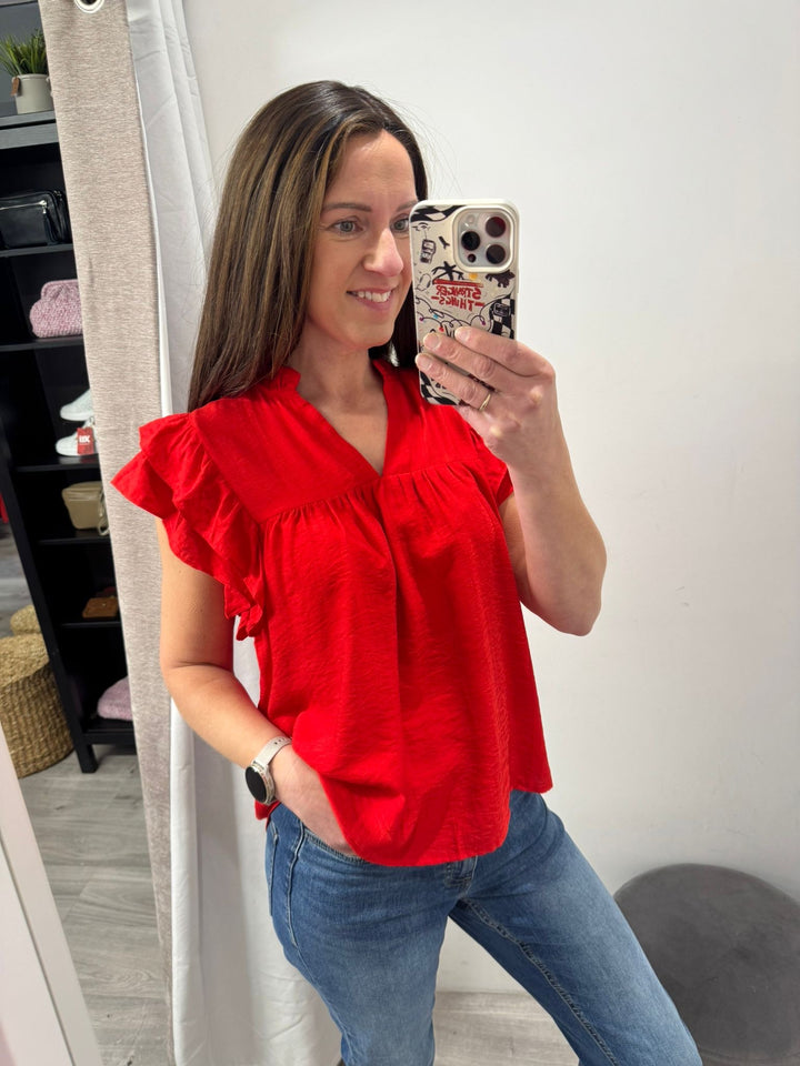Brianne Blouse - Fiery Red
