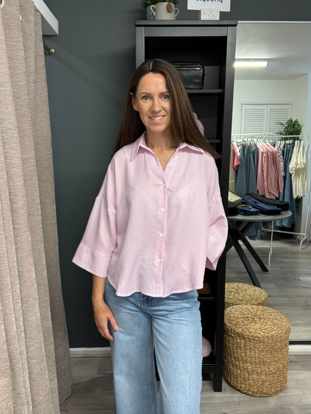 Lucia Shirt - Pink Stripe