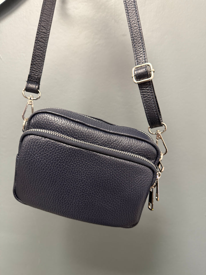 Etta Leather Bag - Navy