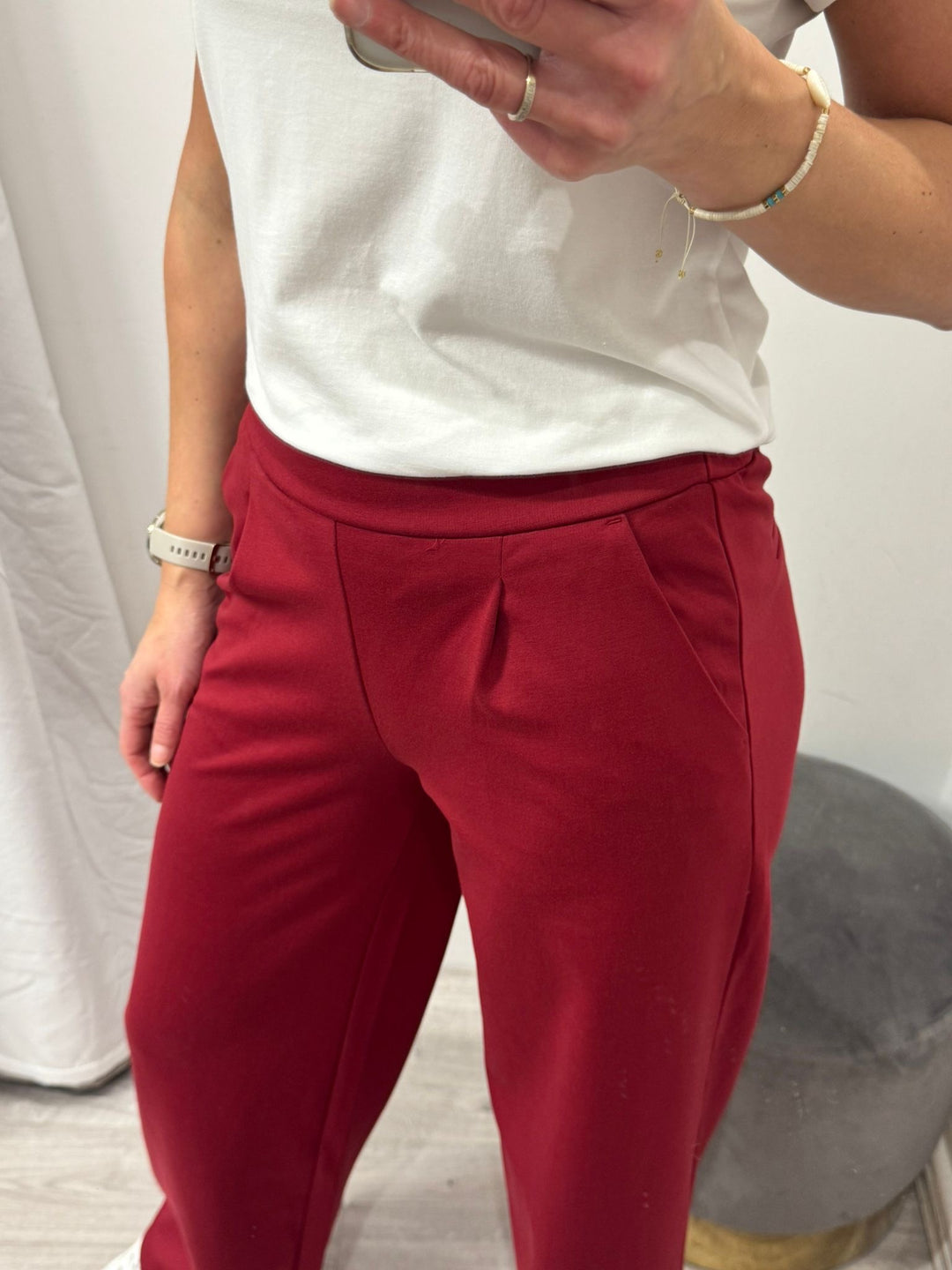 Kate Wide Leg Pants - Biking Red
