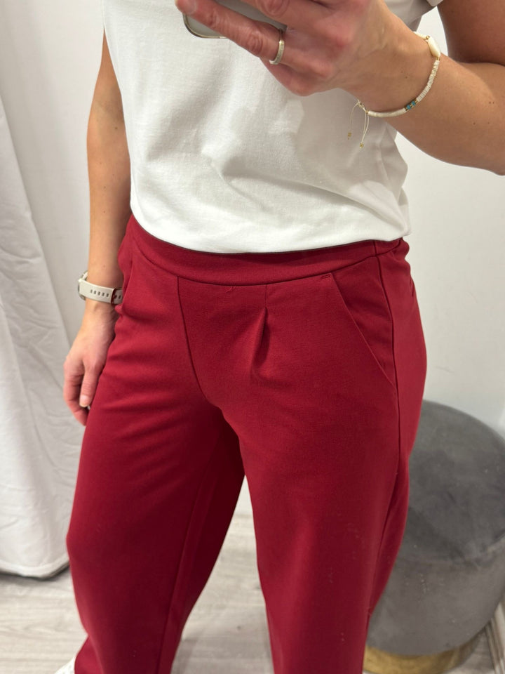 Kate Wide Leg Pants - Biking Red