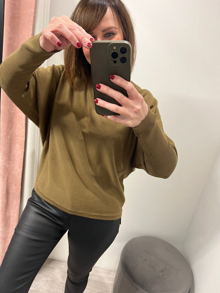 Morla Batwing Jumper - Military Olive