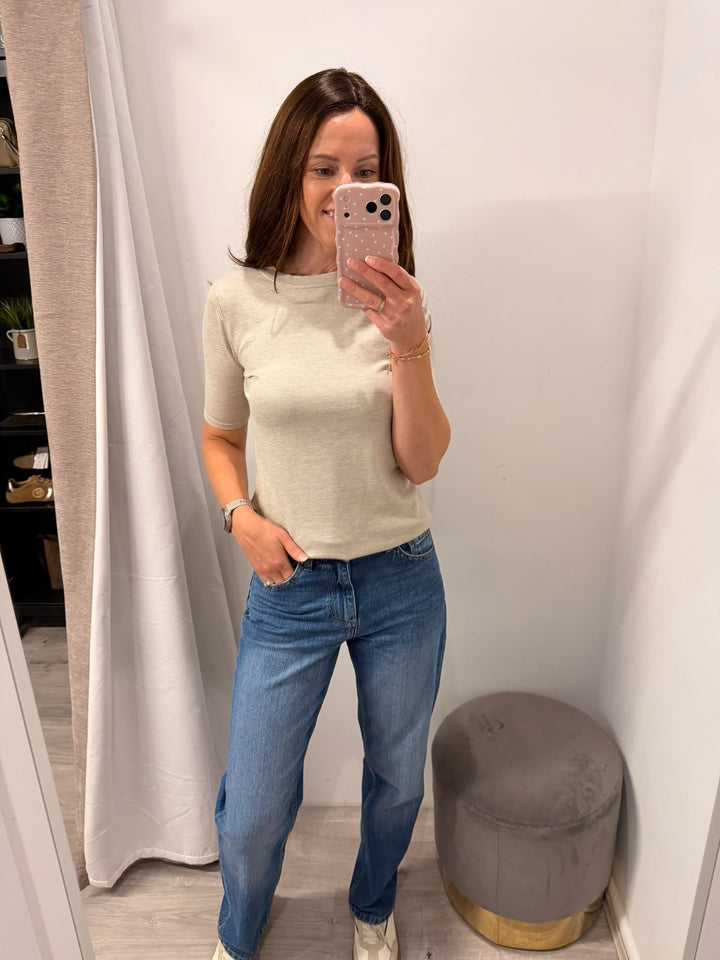 Luls O-Neck Top - Oatmeal Melange
