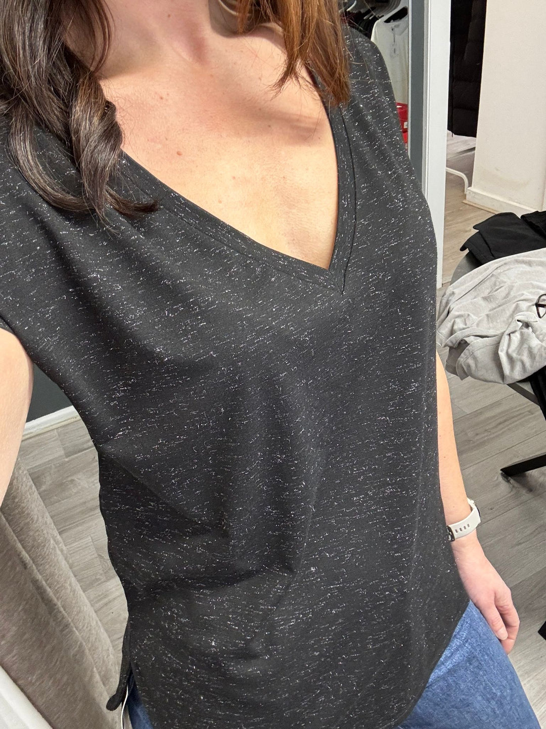 Rebel V Neck T-shirt - Black