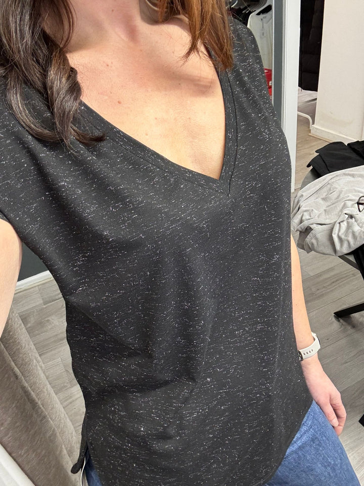 Rebel V Neck T-shirt - Black