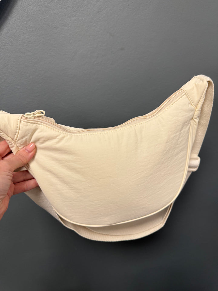 Hallie Nylon Crossbody Bag - Cream