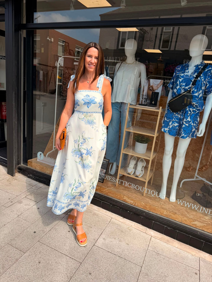 Ariana Dress - Powder Blue Floral