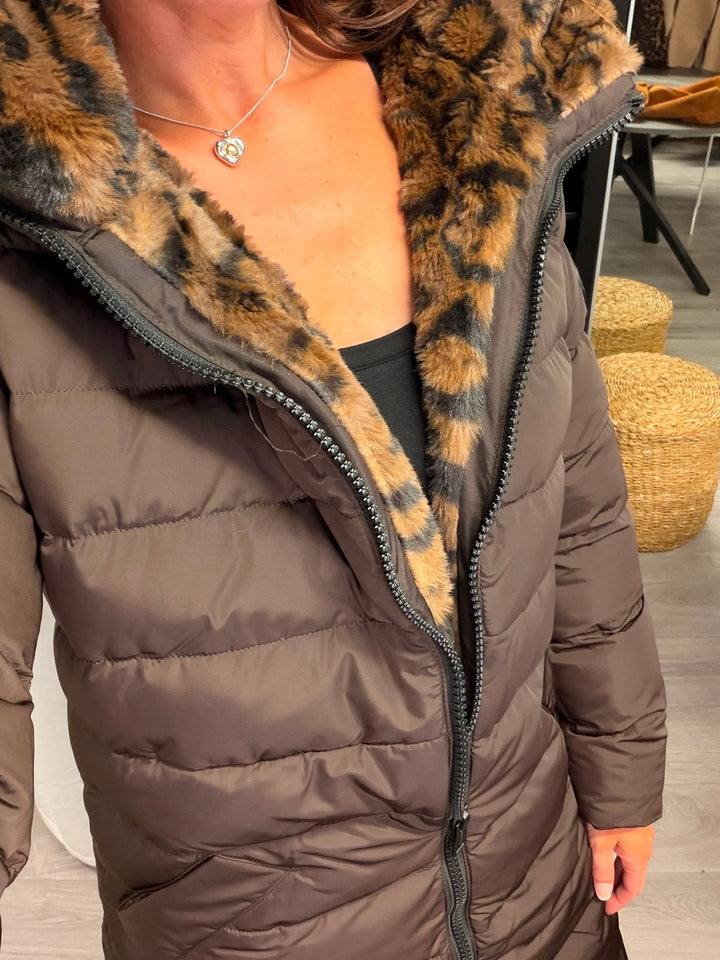 Keila Coat - Brown Leopard