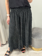 Load image into Gallery viewer, Cropped Dotty Palazzo Pants - Black
