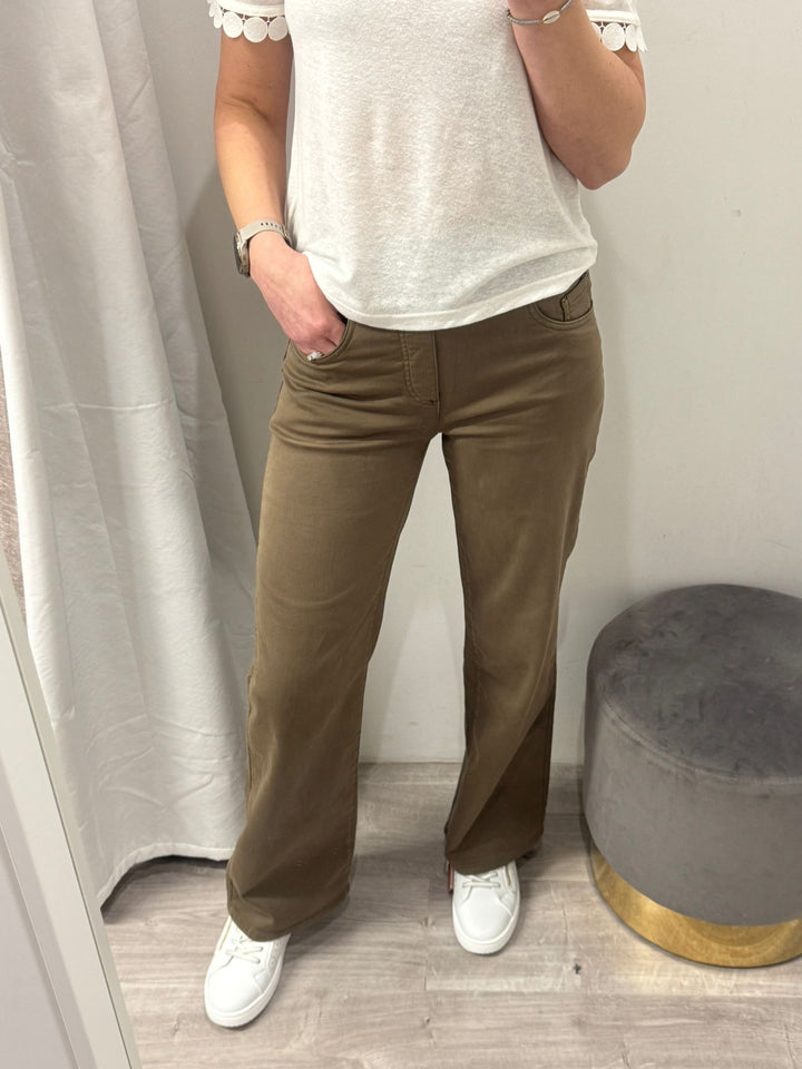 Tocada Wide Leg Jeans - Khaki