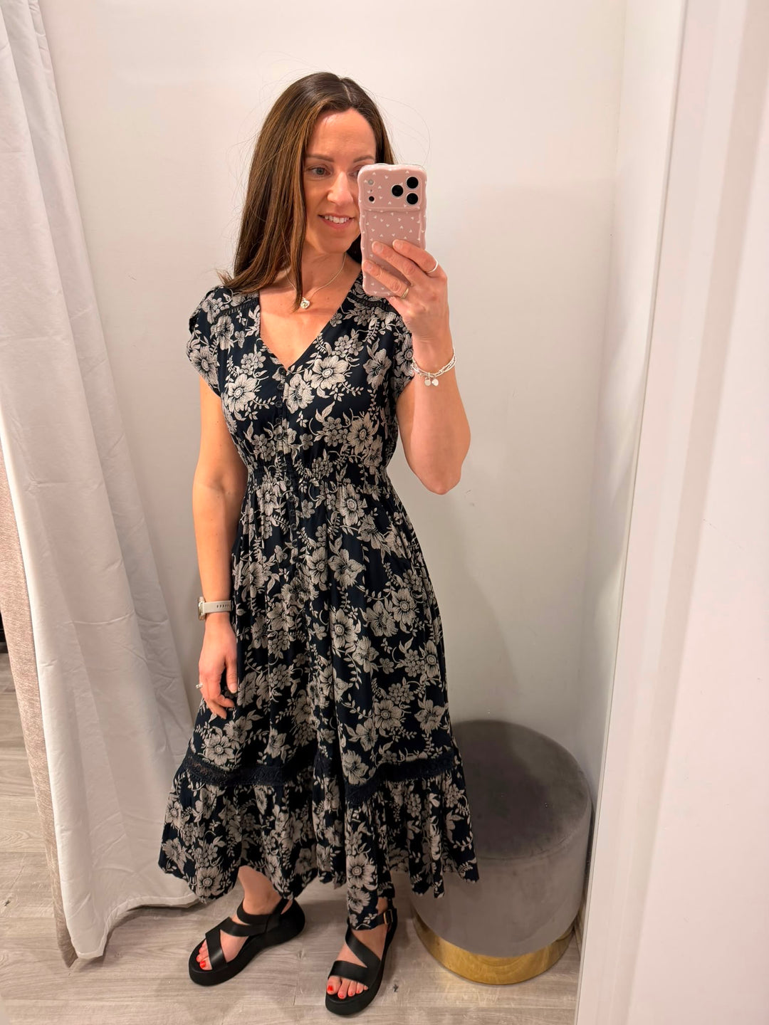 Ciara Midi Dress - Midnight Floral