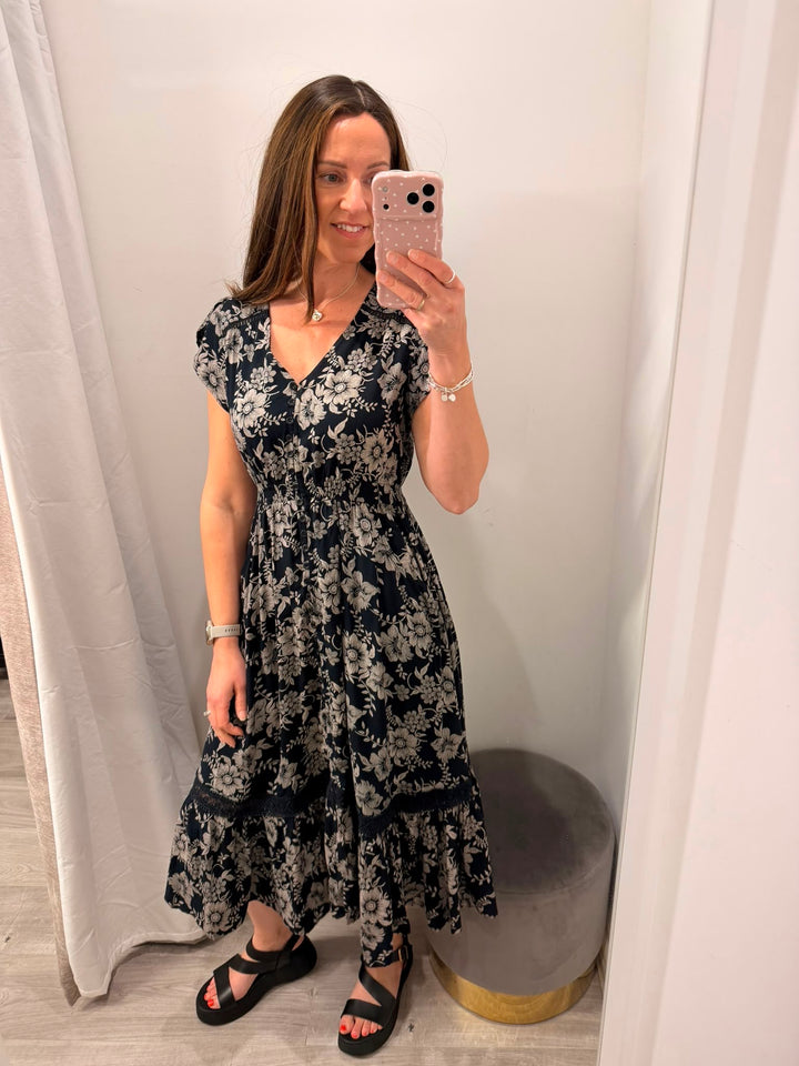 Ciara Midi Dress - Midnight Floral
