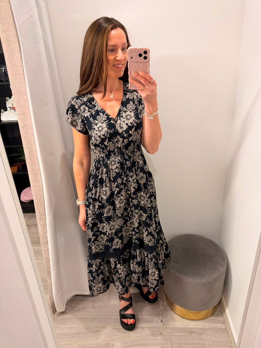 Ciara Midi Dress - Midnight Floral