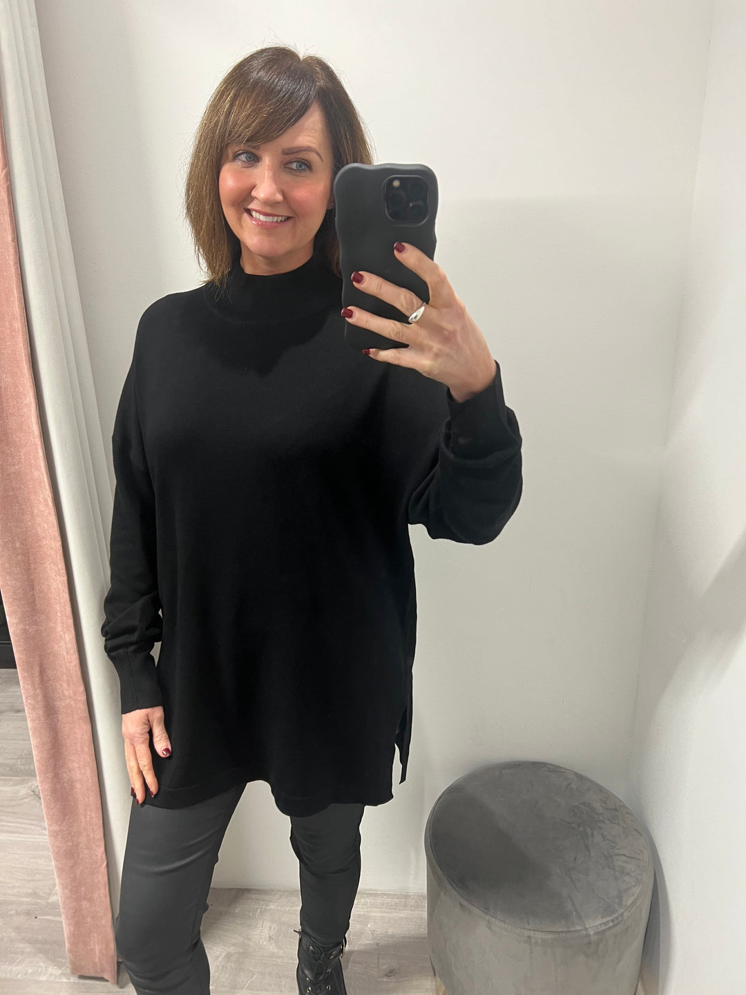 Morla Loose Turtle Neck - Black