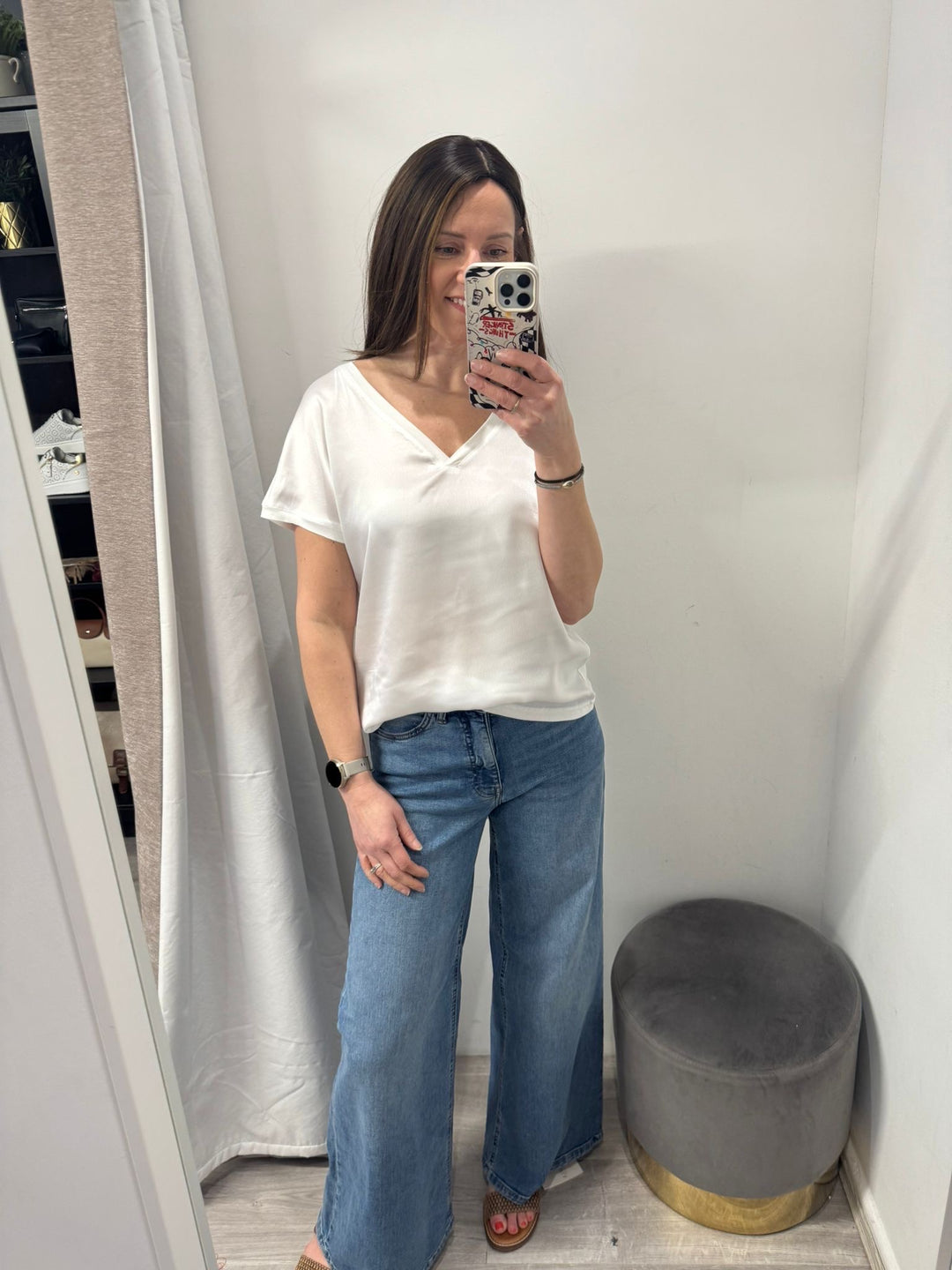 Selita V-neck T-Shirt - Optical White