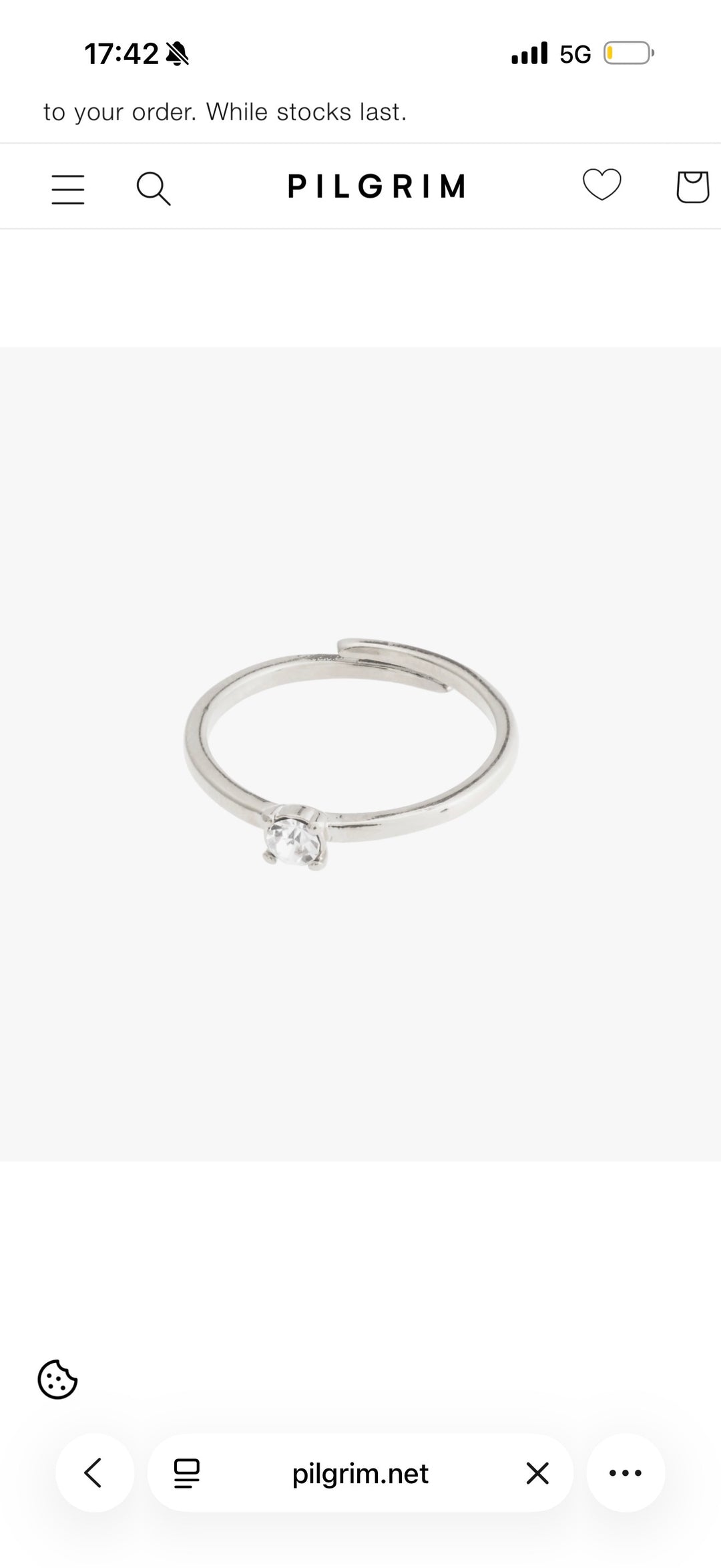 Lulu Crystal Ring - Silver Plated