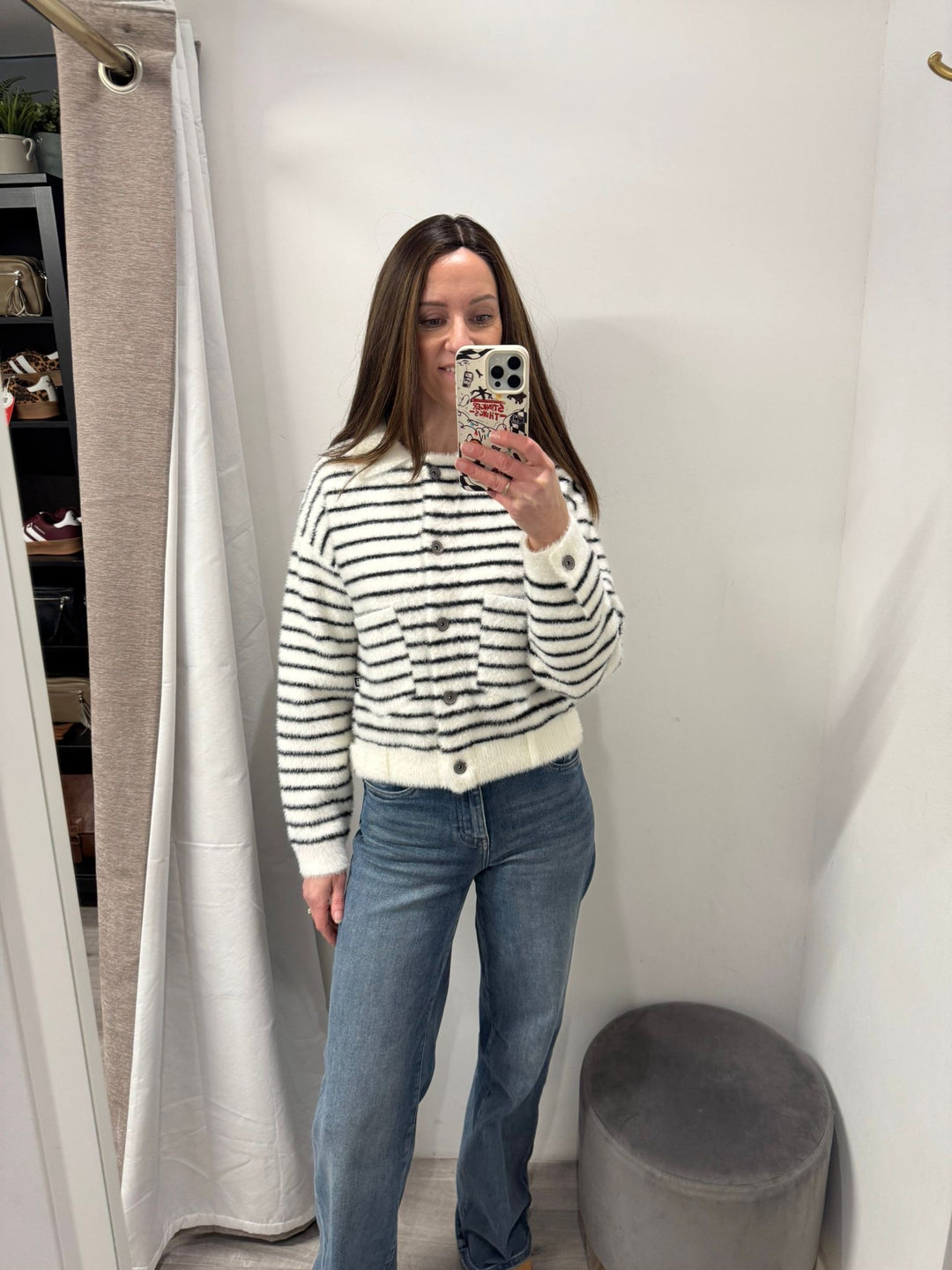 Bubbly Jacket - Black Stripe