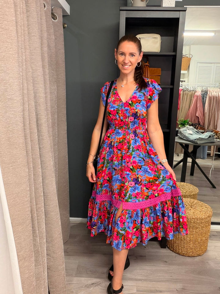 Ciara Midi Dress - Festival Floral
