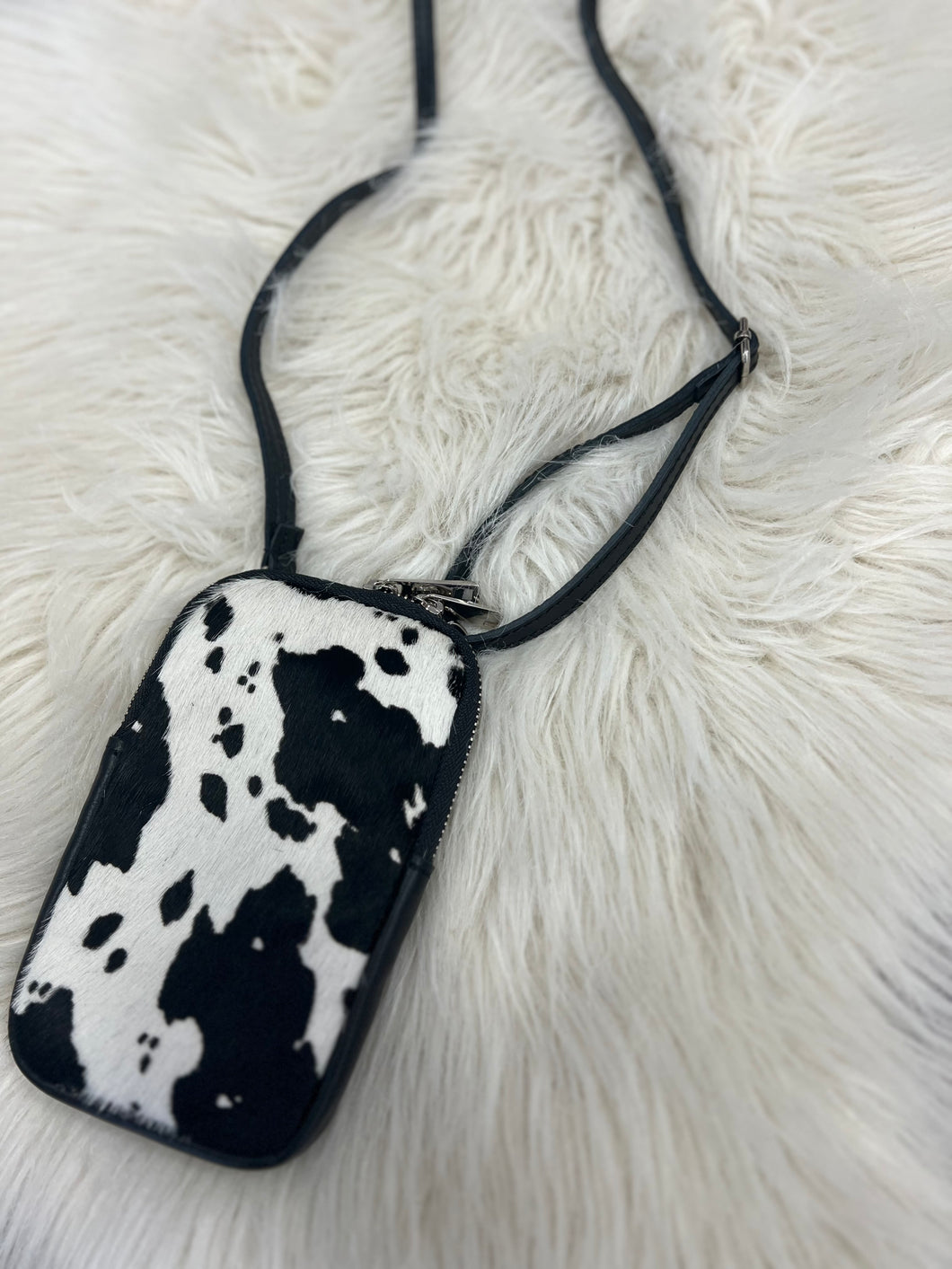 Harlow Phone Pouch - Cow Print