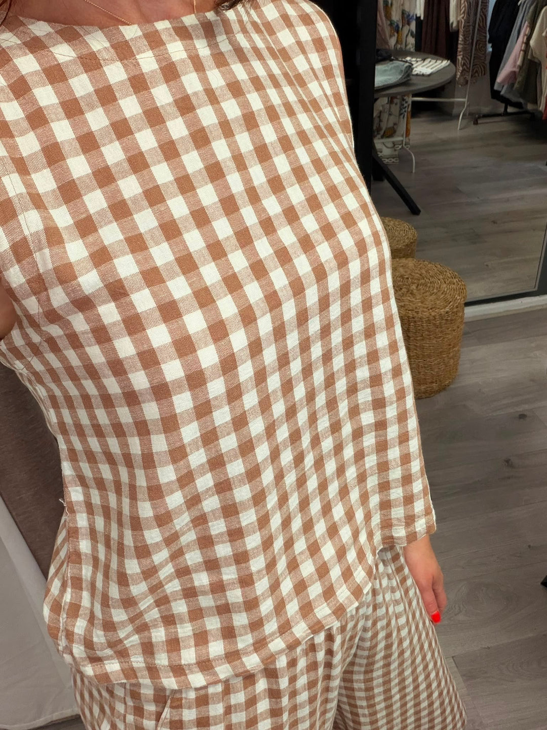 Falakka Oneck Top - Checked