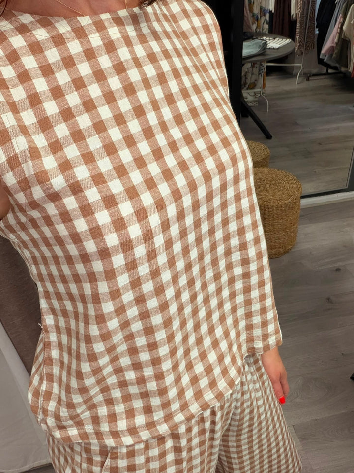 Falakka Oneck Top - Checked
