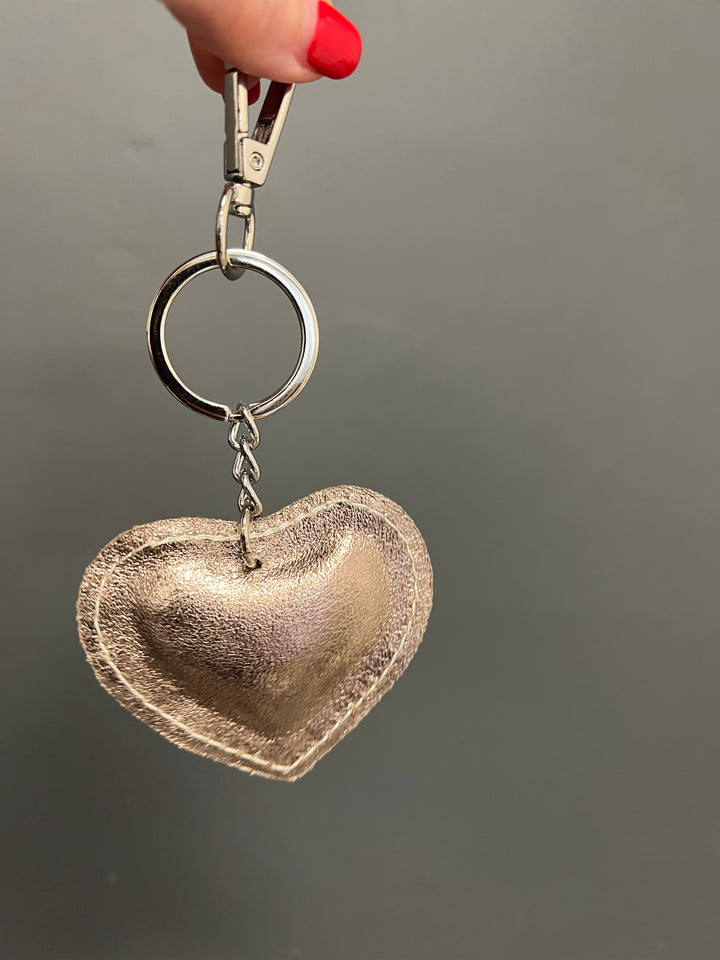 Metallic Heart Keyring
