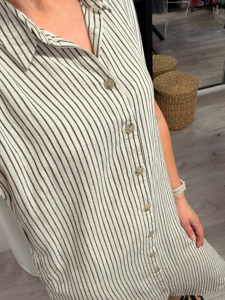 Falakka Shirt Dress - Black Stripe