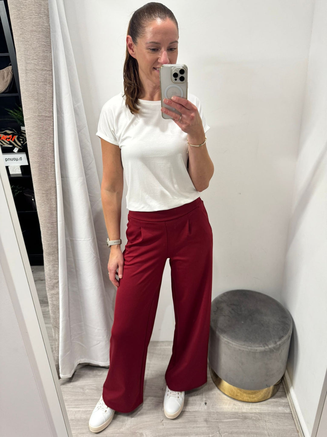 Kate Wide Leg Pants - Biking Red