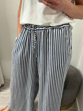 Load image into Gallery viewer, Stripe Linen Pants - Navy
