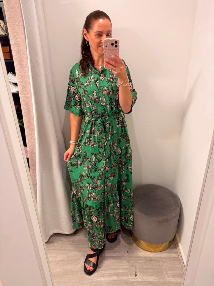 Rosalía Shirt Dress - Green Floral