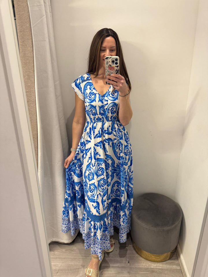 Ciara Maxi Dress - Blue Floral