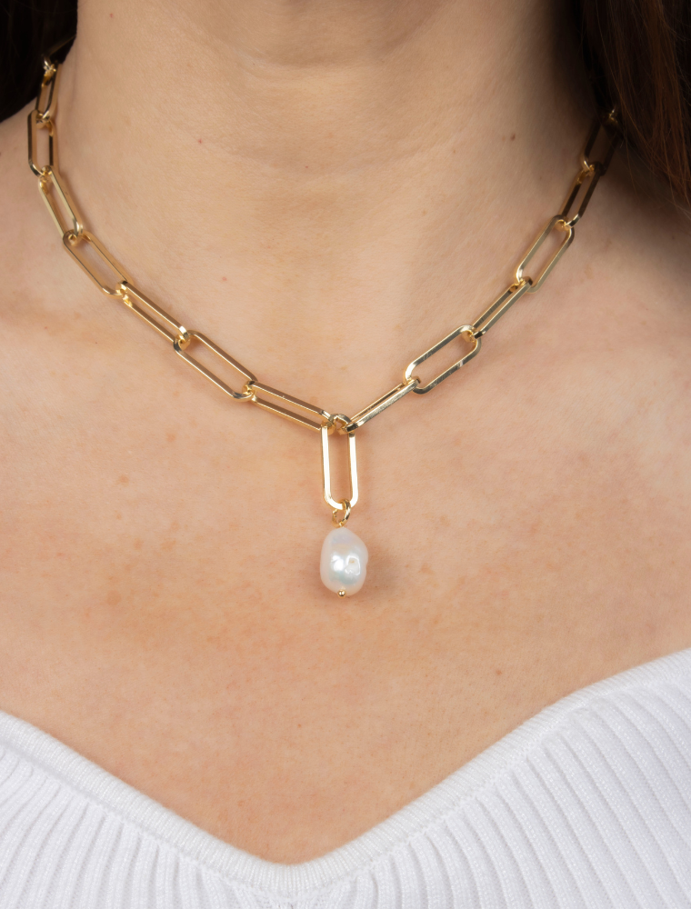 Hudson Pearl Necklace - Gold Plated