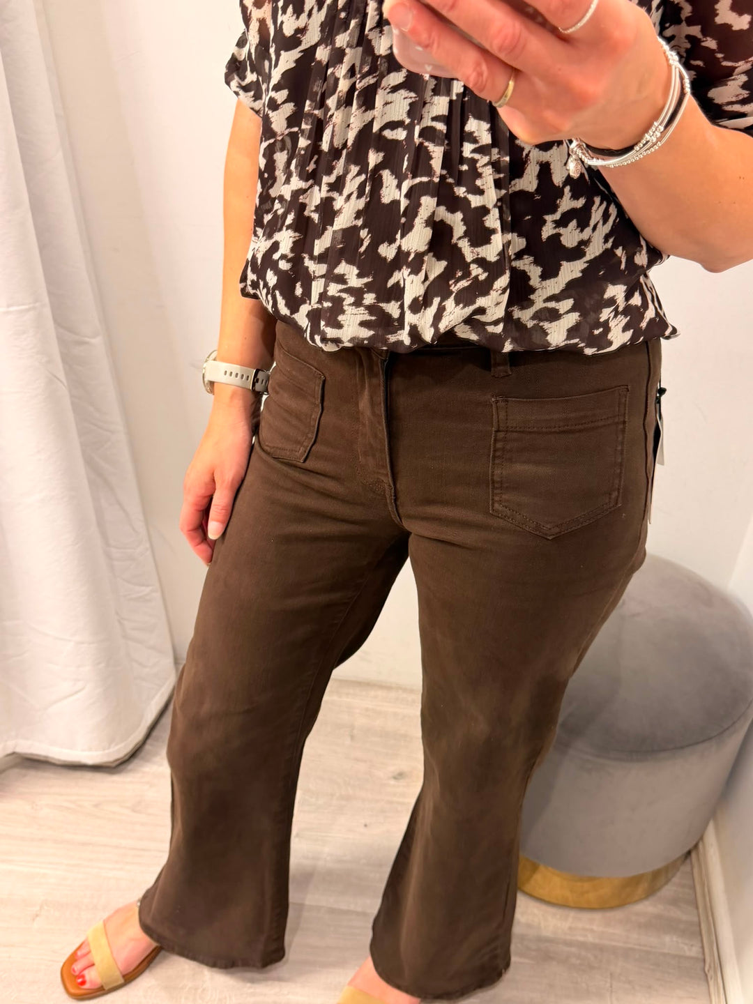 Toxik Maria Flare Jeans - Brown