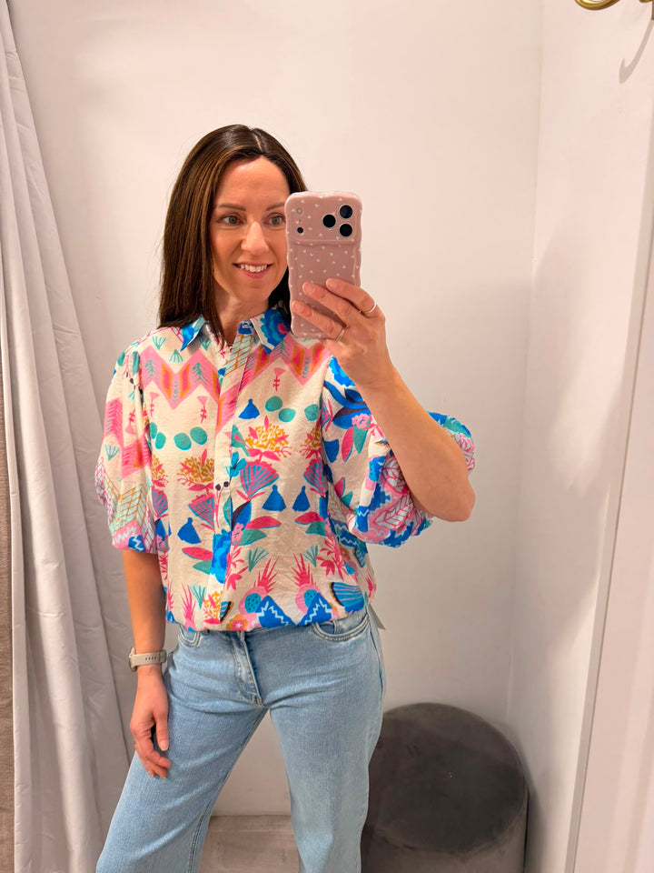 Elena Blouse - Ocean Haze