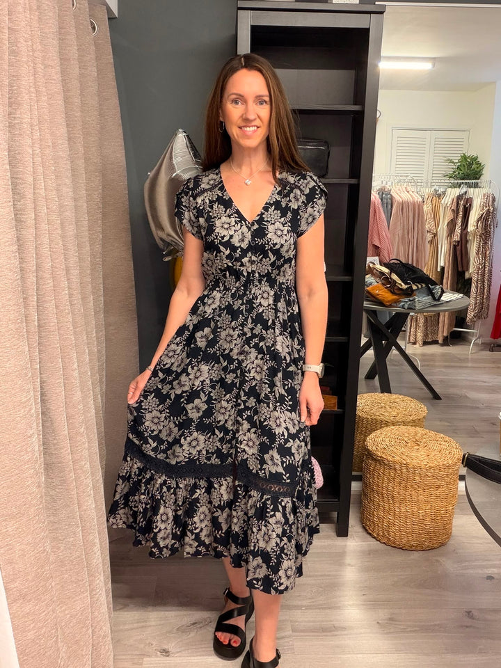 Ciara Midi Dress - Midnight Floral