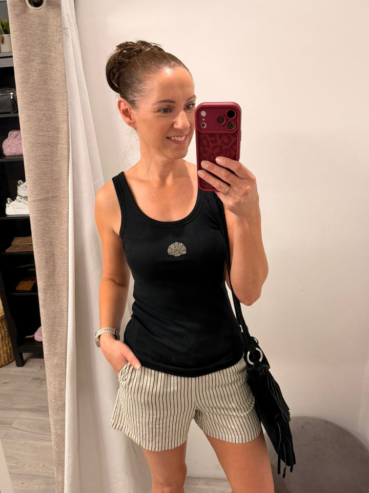 Allesia Vest Top - Black