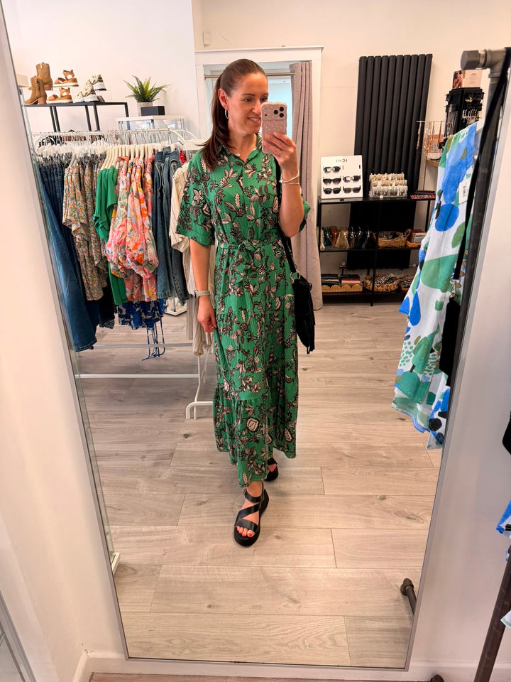 Rosalía Shirt Dress - Green Floral