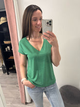 Load image into Gallery viewer, Rebel V Neck T-shirt - Pine Green
