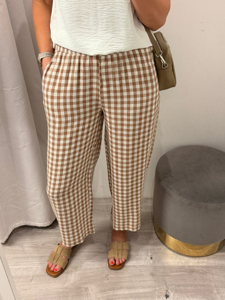 Falakka Cropped Pants - Checked