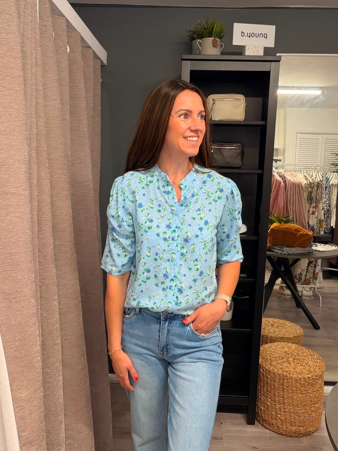 Vera Shirt - Blue Flower