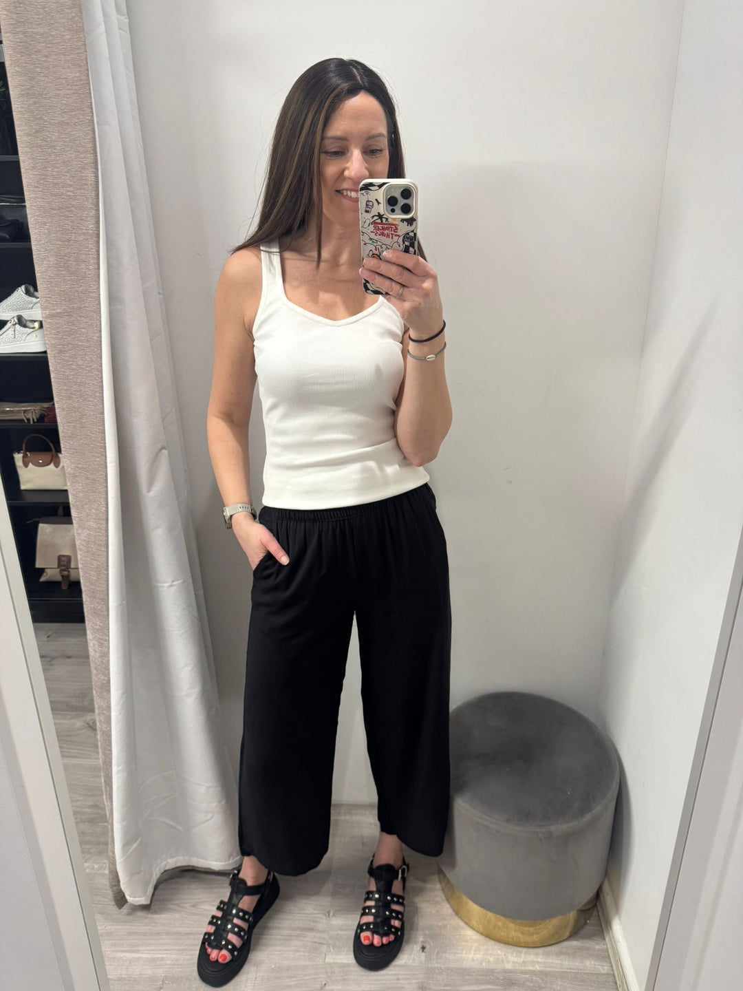Joella Cropped Pants - Black