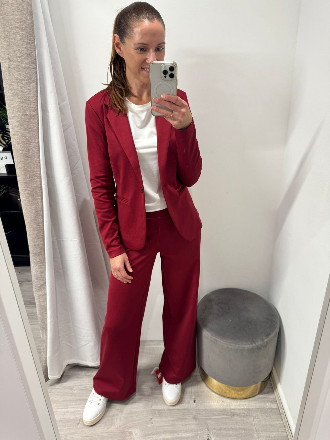 Kate Wide Leg Pants - Biking Red
