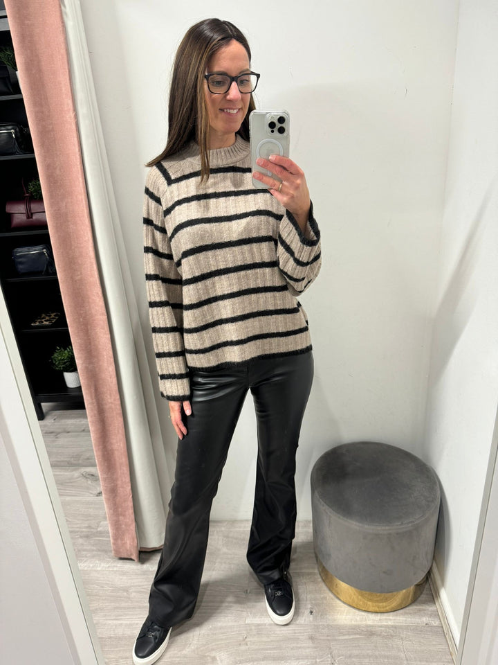 Toxik PU Flared Jeans