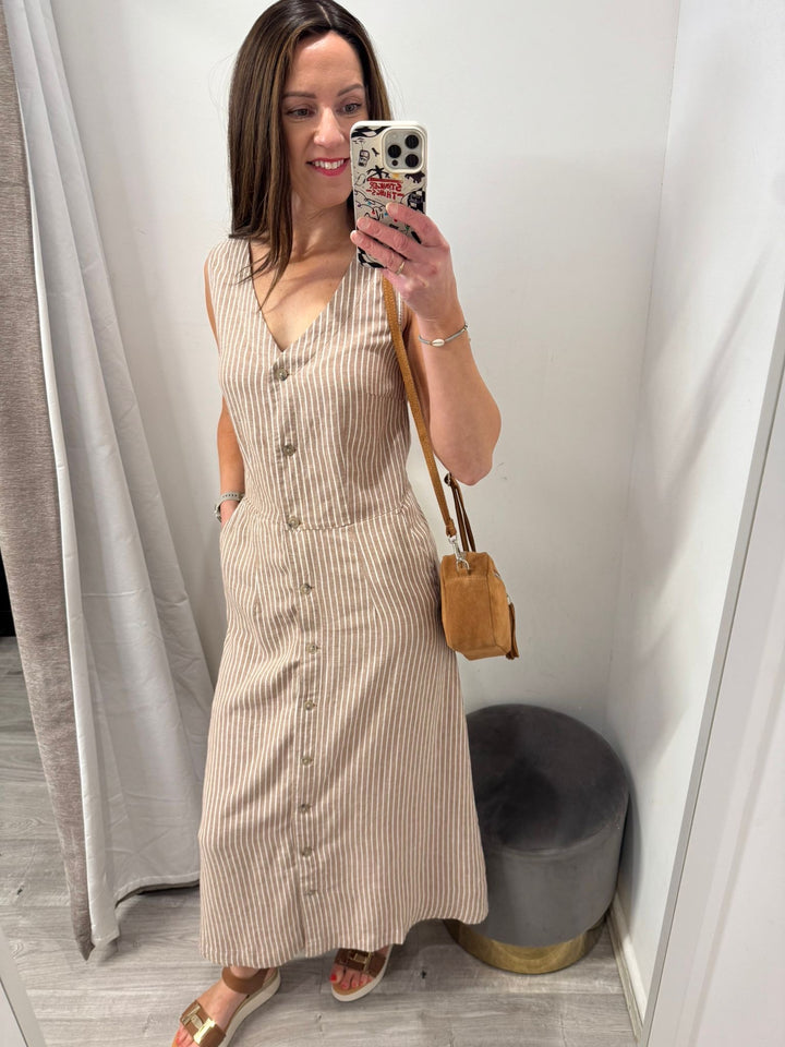 Falakka Button Dress - Woodsmoke