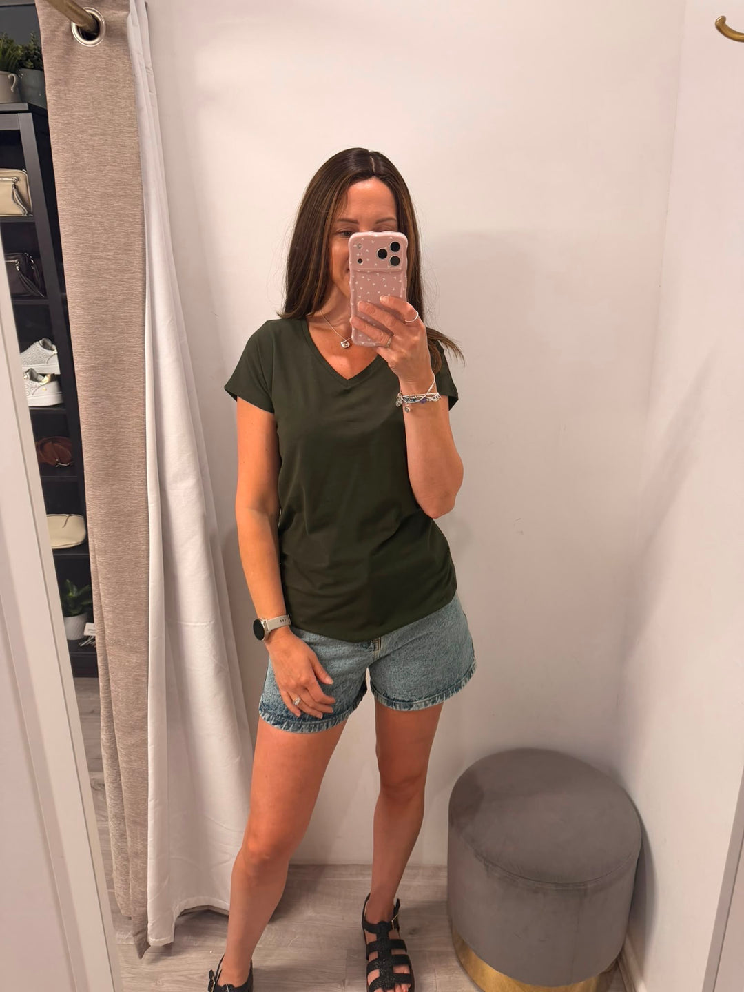 Pamila V Neck T-shirt - Rosin