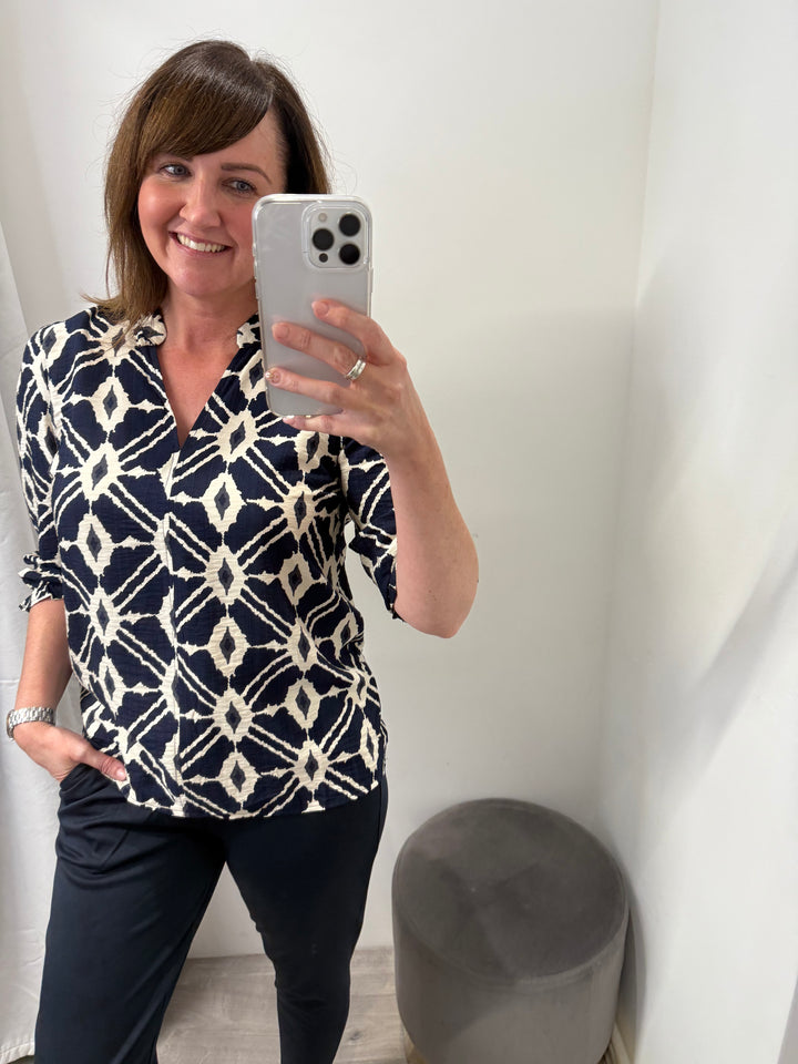Ikaia Blouse - Navy Blaze
