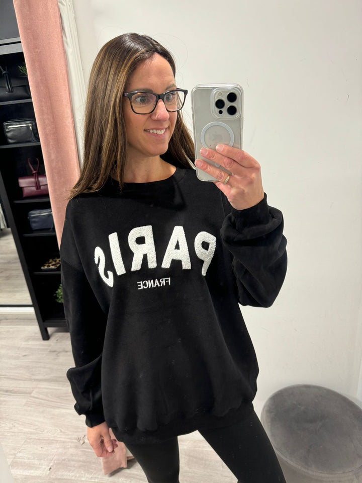 'Paris' Sweatshirt - Black